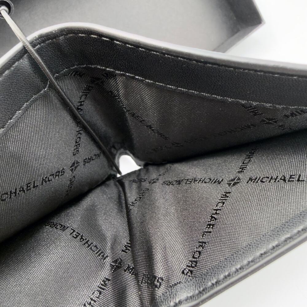NWT MICHAEL KORS Jet Set Men's Slim Billfold Canvas & Leather Wallet (Black) - Picture 7 of 10